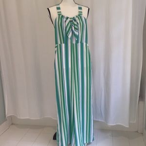 NWT A New Day Blue/Green Striped Jumpsuit